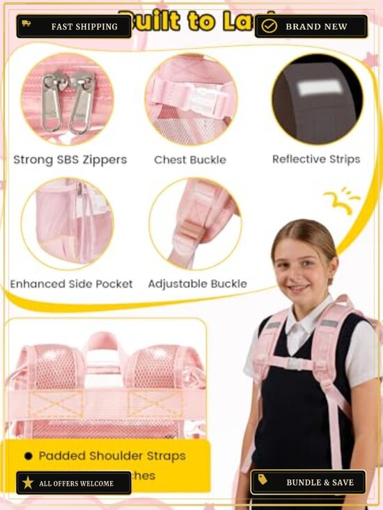 Clear Backpack for School/Work PVC Heavy Duty Large Multi-Pockets Reflective main image 5